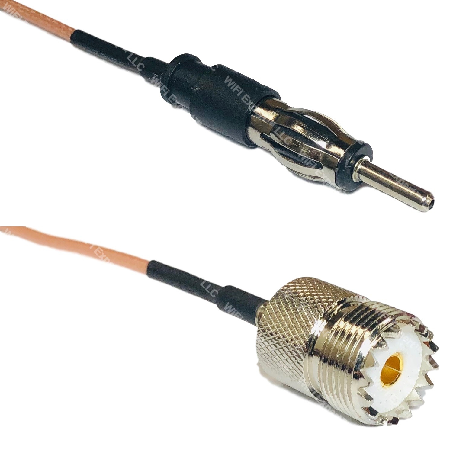 USA-CA RG174 AM//FM MALE to BNC MALE ANGLE Coaxial RF Pigtail Cable