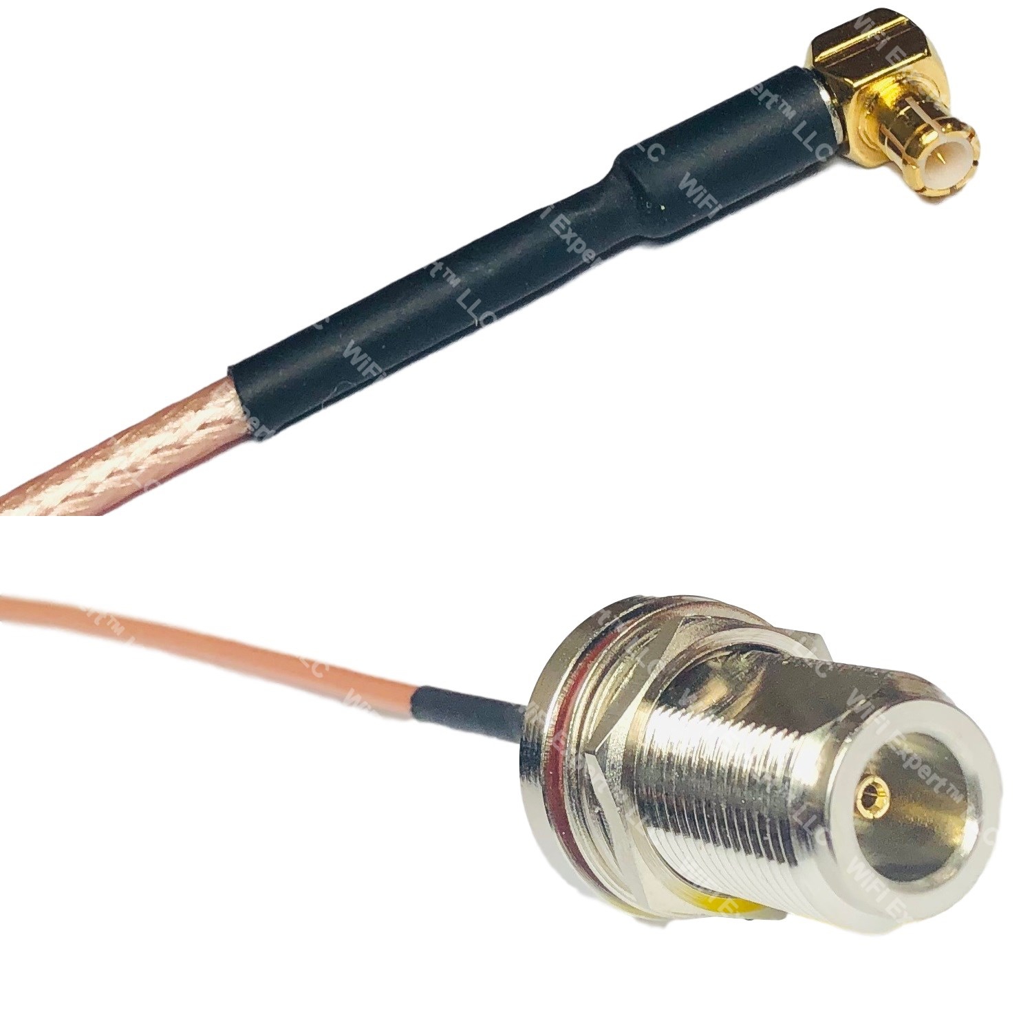 USA-CA RG316 DS BNC FEMALE SM BULKHEAD to MMCX MALE Coaxial RF Pigtail Cable