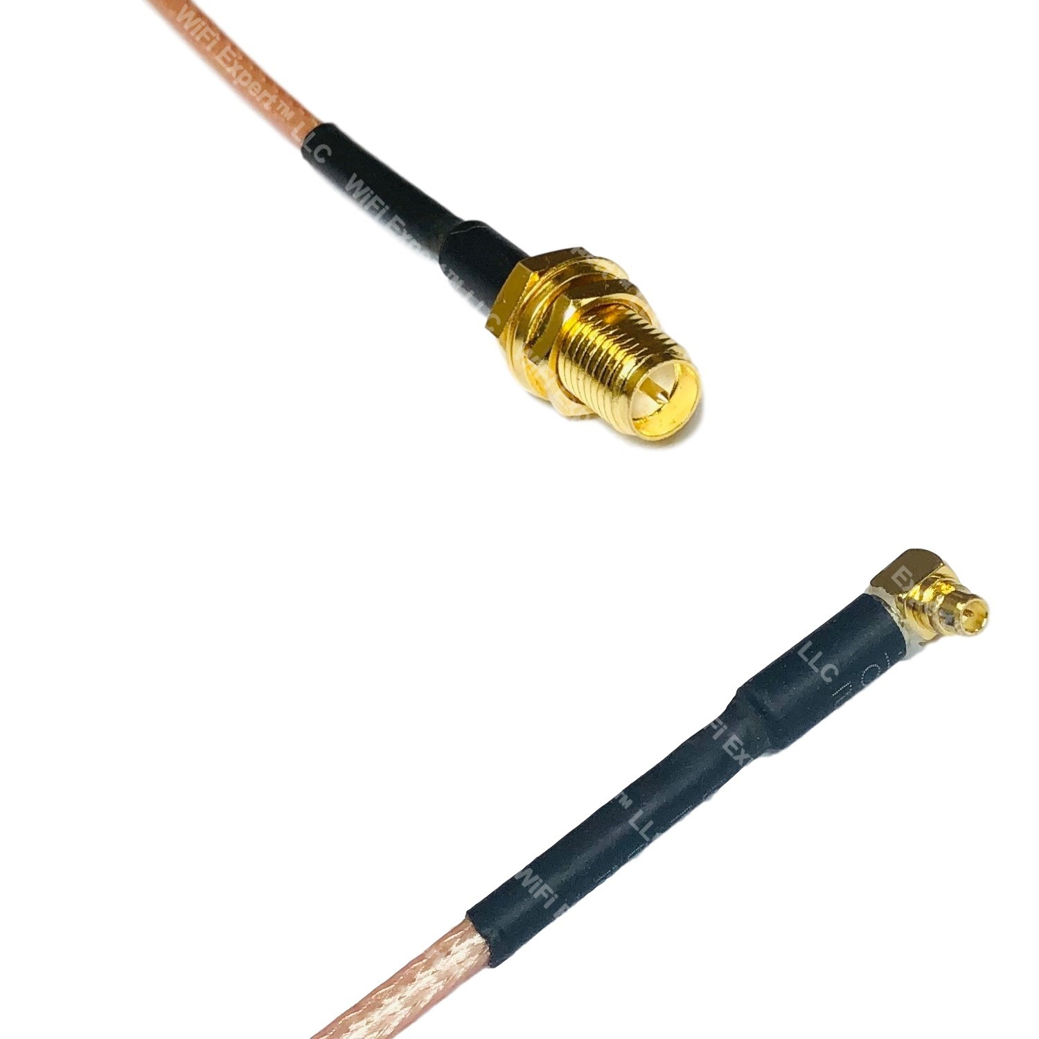 USA-CA RG316 RP-SMA FEMALE To MMCX MALE RIGHT ANGLE Coaxial RF Pigtail ...