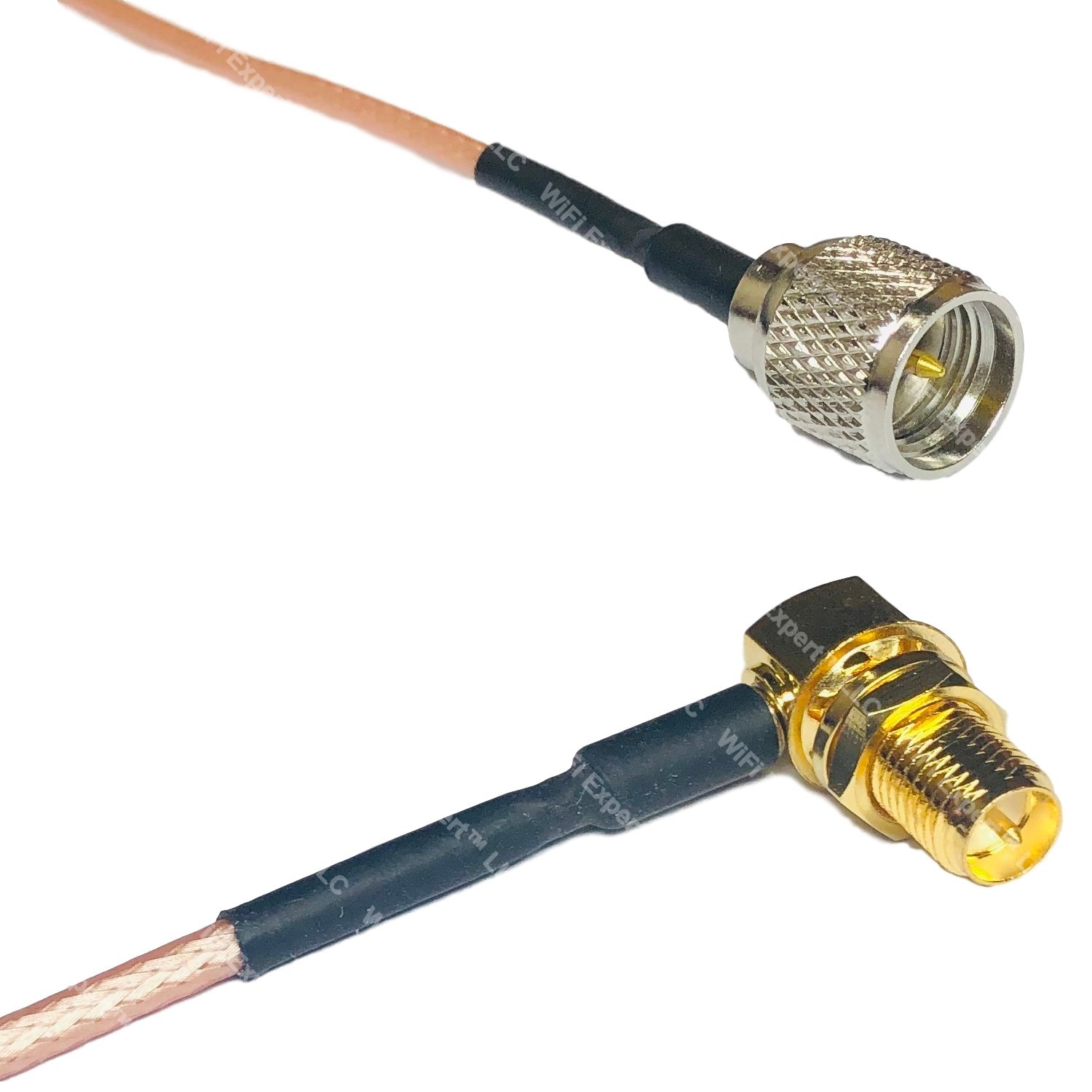 USA-CA RG316 F MALE ANGLE to MINI UHF MALE Coaxial RF Pigtail Cable