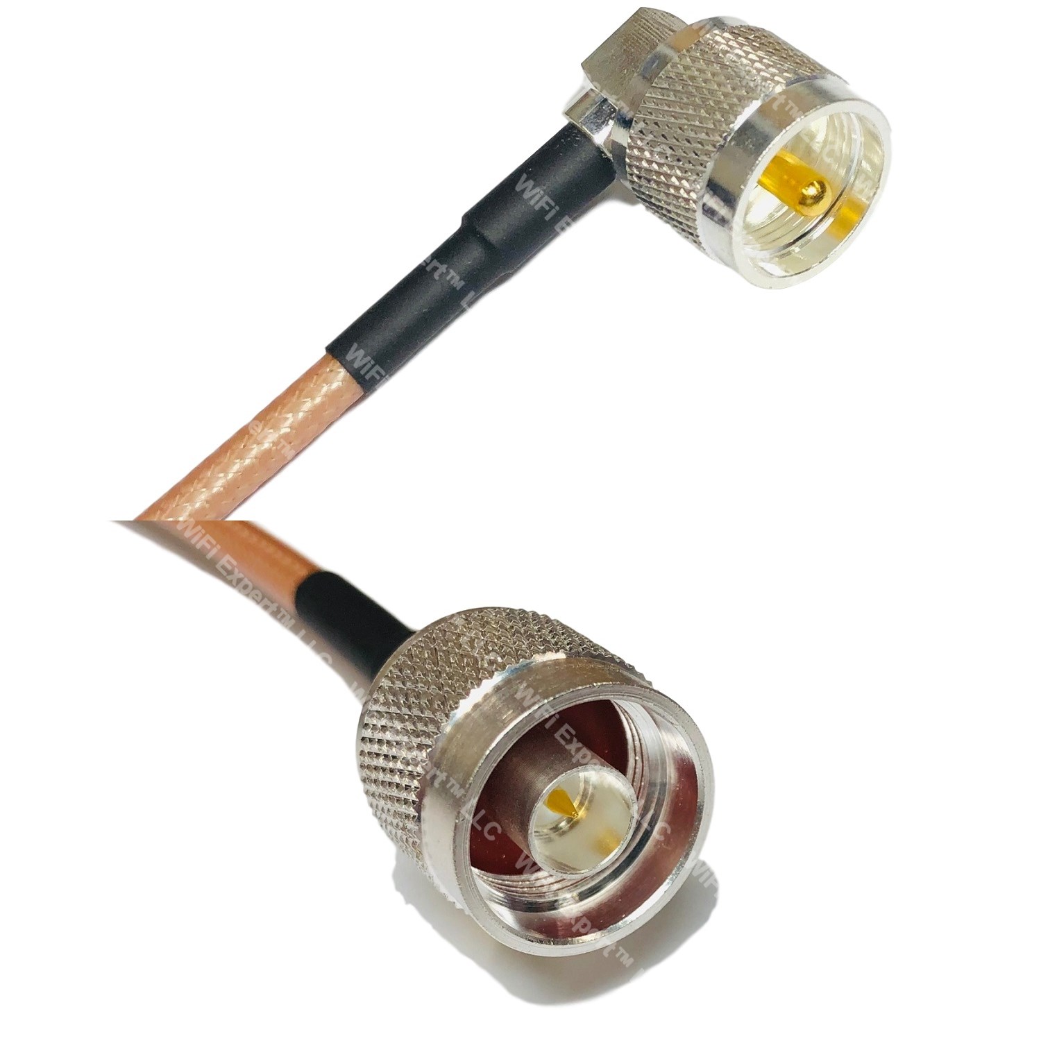 RG400 Silver Mini UHF Male to BNC MALE ANGLE Coax RF Cable USA Lot